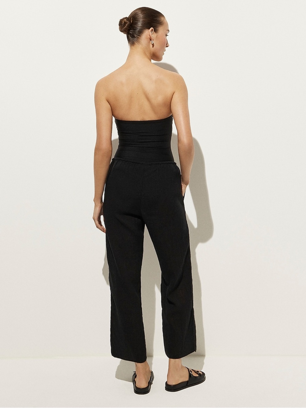 J. Crew Beach pant in Hampton linen-blend Black Size Medium NWT - Picture 3 of 9
